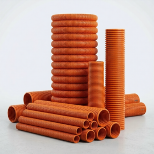 Orange HDPE Double Wall Corrugated Pipe